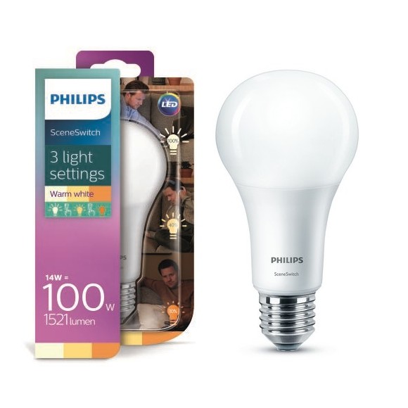 Philips 8718696706794 LED žiarovka 3,5-7-14W | E27 | 2200-2500-2700K - funkcia SceneSwitch