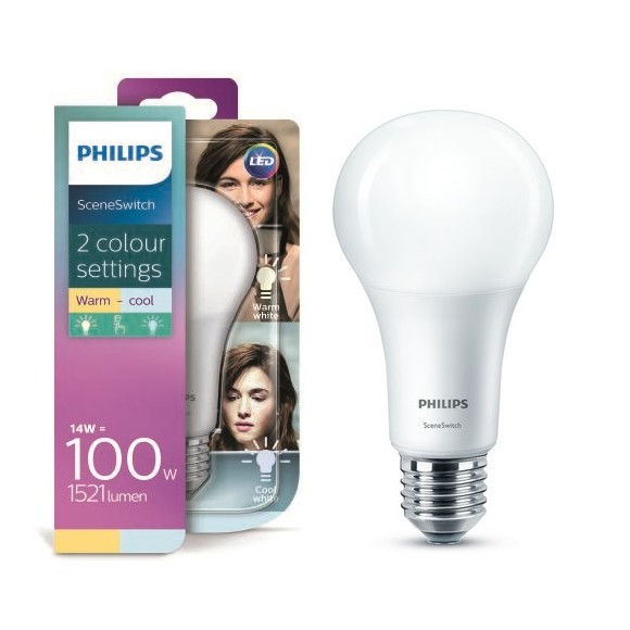 Philips 8718696706831 LED žiarovka 1x14W | E27 | 2700-4000K - funkcia SceneSwitch