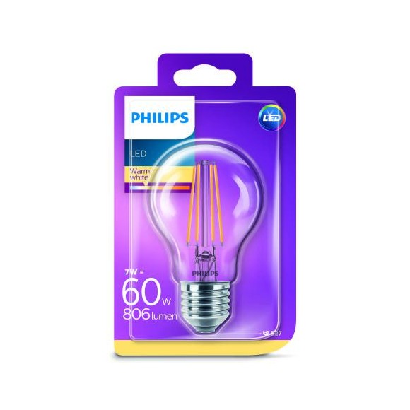 Philips 8718696742419 LED žiarovka Classic 1x7W | E27 | 2700K