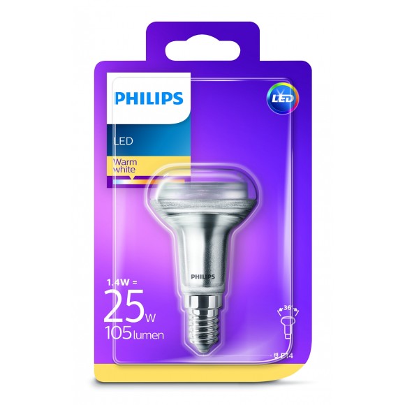 Philips LED 1W / 25W E14 WW R50 36D ND smerová