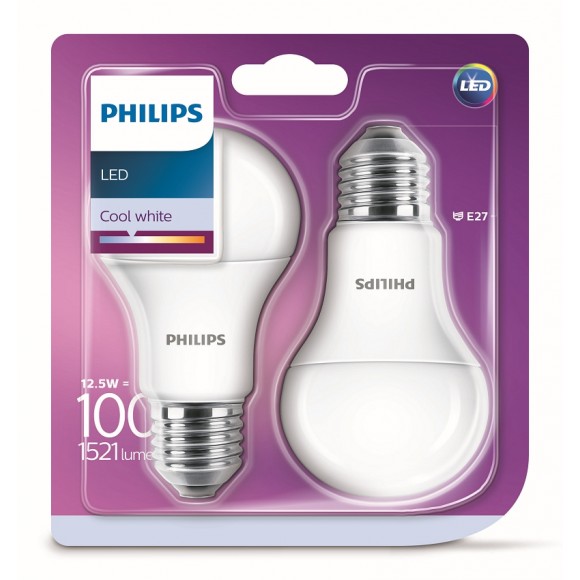 Philips 8718696813737 2x LED žiarovka 1x12,5W | E27 | 4000K