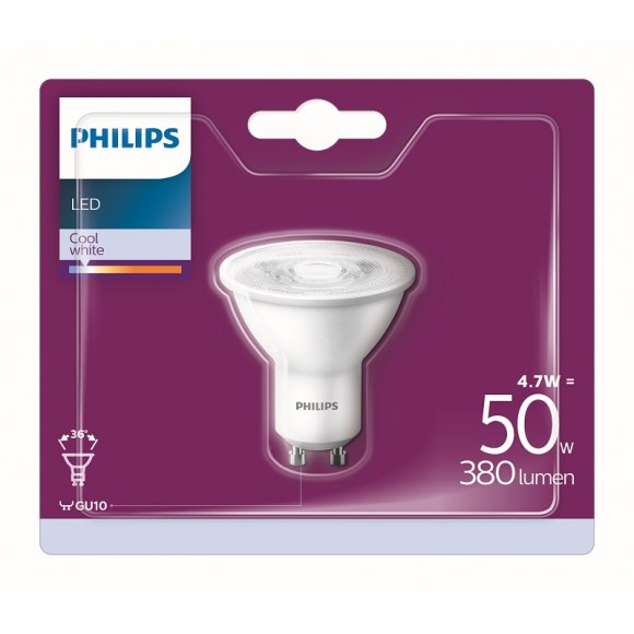 Philips 8718696829875 LED žiarovka 1x4,7W | GU10 | 4000K