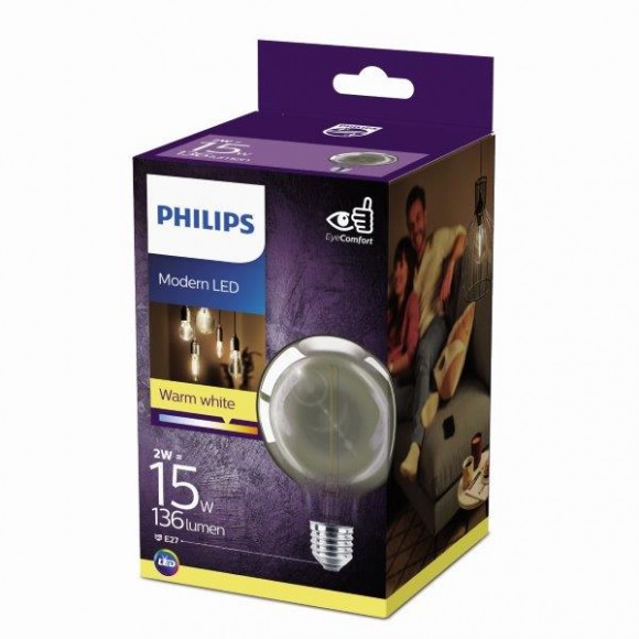 Philips 8718699657635 LED žiarovka Modern 1x2W | E27 | 2700K - EYECOMFORT