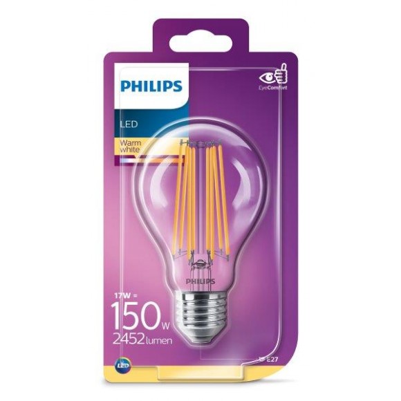 Philips 8718699657826 LED žiarovka Classic 1x17W | E27 | 2700K - EYECOMFORT