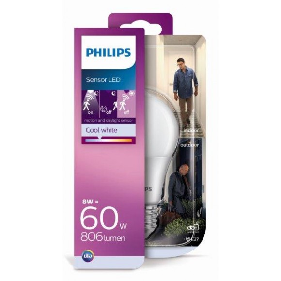 Philips 8718699660000 LED žiarovka 1x8W | E27 | 4000K- EYECOMFORT