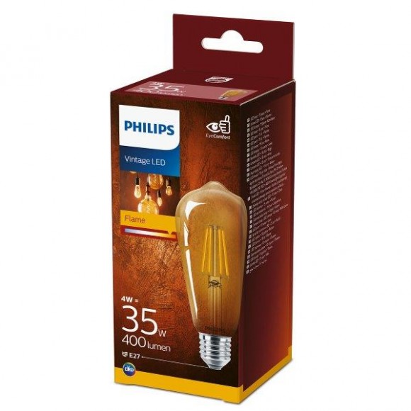 Philips 8718699673543 LED vintage žiarovka | 4W E27 | 400lm | 2700K