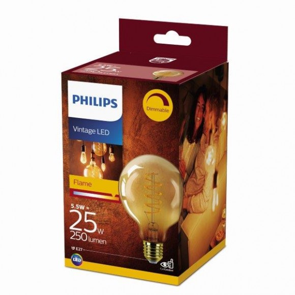 Philips 8718699676070 LED žiarovka Classic Vintage 1x5,5W | E27 | 2000K - stmievateľná, EYECOMFORT
