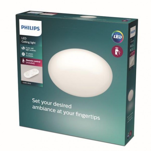 Philips CL505 LED stropné svietidlo Toba 23W|2700-6500K - funkcia SceneSwitch, EyeComfort, diaľkový ovládač
