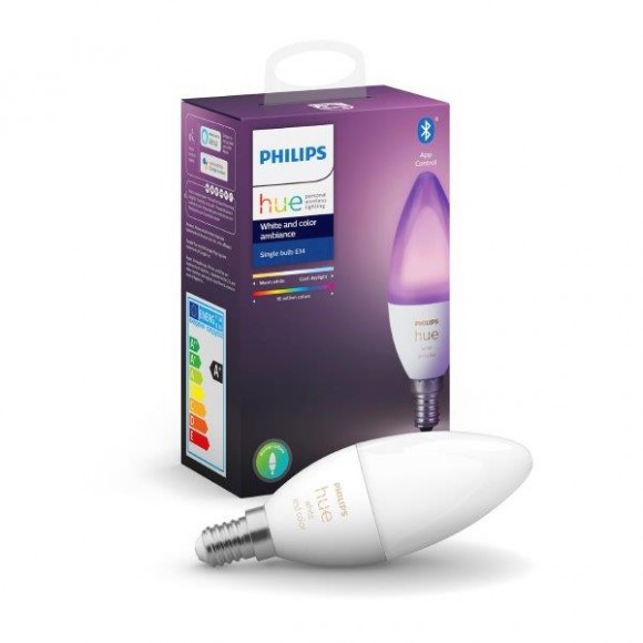 Philips Hue 8718699726317 1x LED žiarovka 1x5,3W | E14 | 470lm | 2200 - 6500K - RGB, Bluetooth, White and Color Ambiance