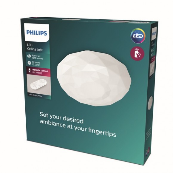 Philips 8718699750633 LED stropné svietidlo Toba 1x23W | 2800lm | 2700-6500K - diaľkový ovládač, EyeComfort, biela