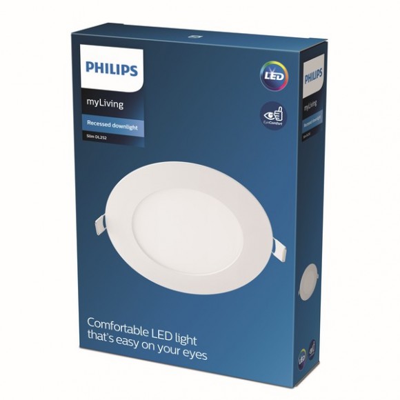 Philips 8718699759971 LED zápustné bodové svietidlo Slim 1X9W | 630lm | 3000K - biela