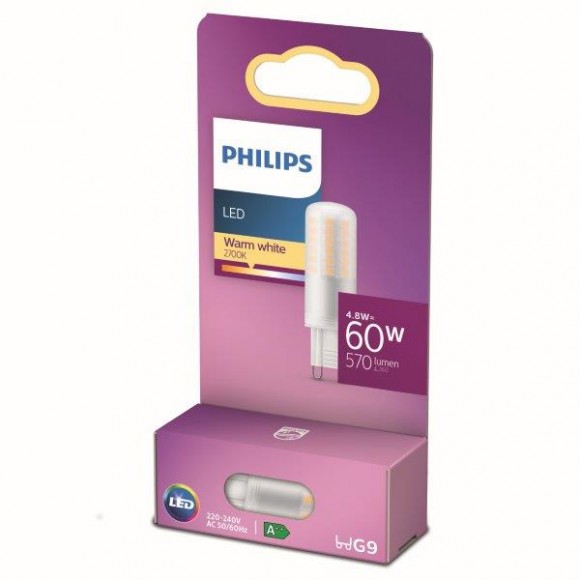 Philips 8718699774073 LED žiarovka Kapsule 1x4,8W | G9 | 570lm | 2700K - teplá biela