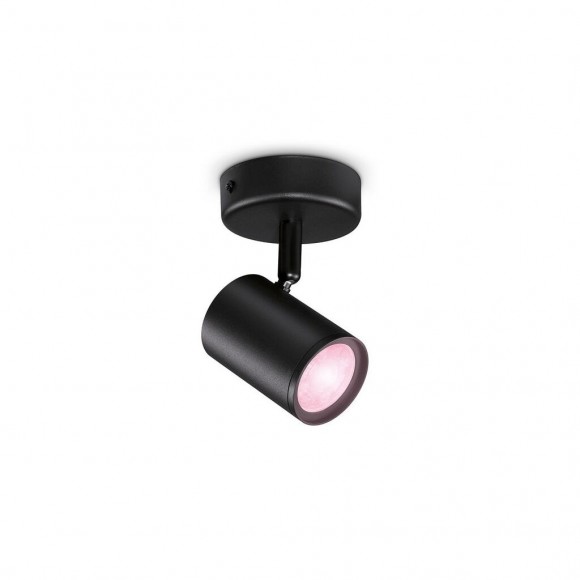 WiZ 8719514551930 LED stropné bodové svietidlo Imageo 1x5w | GU10 | 350lm | 2200-6500K | RGB - stmievateľné, čierna