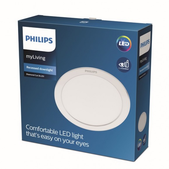 Philips 8719514250185 LED zápustné bodové svietidlo Diamond cut 1x17W | 1600L | 4000K - EyeComfort, biela