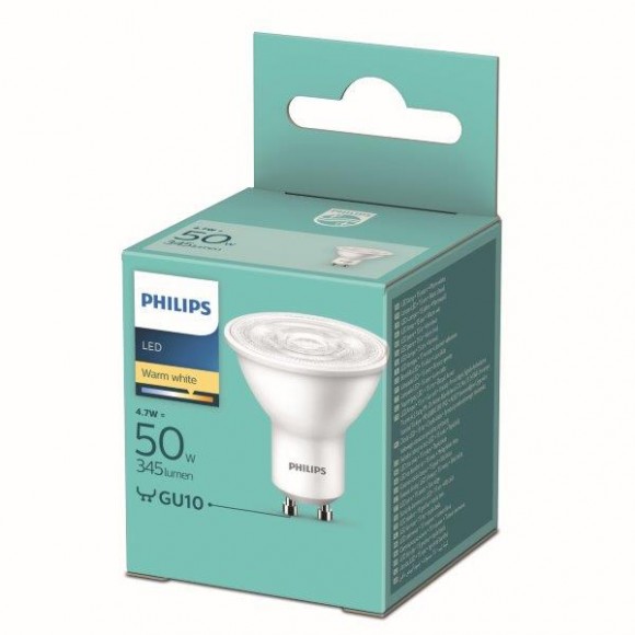Philips 8719514257542 LED žiarovka 1x4,7W-50W | GU10 | 400lm | 2700K - biela