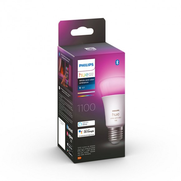 Philips Hue 8719514291171 LED žiarovka 1X9W | E27 | 1100lm | 2000-6500K | RGB - stmievateľná, Bluetooth, White and color Ambiance