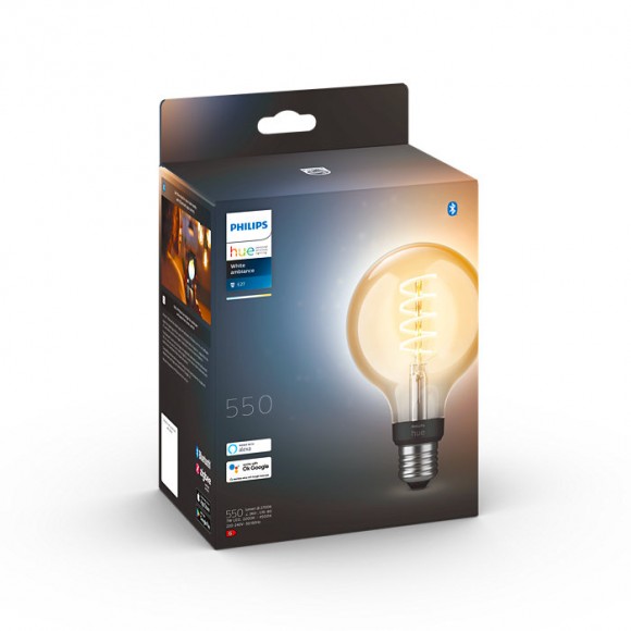 Philips Hue 8719514301481 LED filamentová žiarovka G93 1x7W | E27 | 550lm | 2200-4500K - White Ambience, stmievateľná, Bluetooth