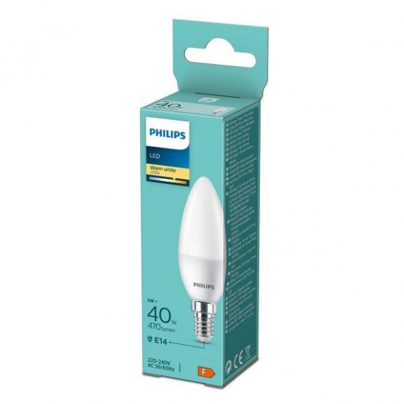 Philips 8719514312524 LED žiarovka 1x5W / 40W | E14 | 470lm | B35 | 2700K