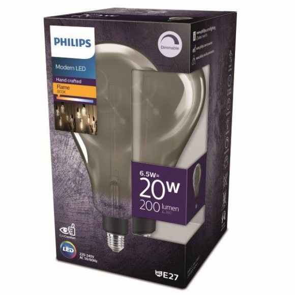 Philips 8719514315372 LED žiarovka 6,5 ​​W / 20W | 200l | 1800K | A160 - dymová, stmievateľná
