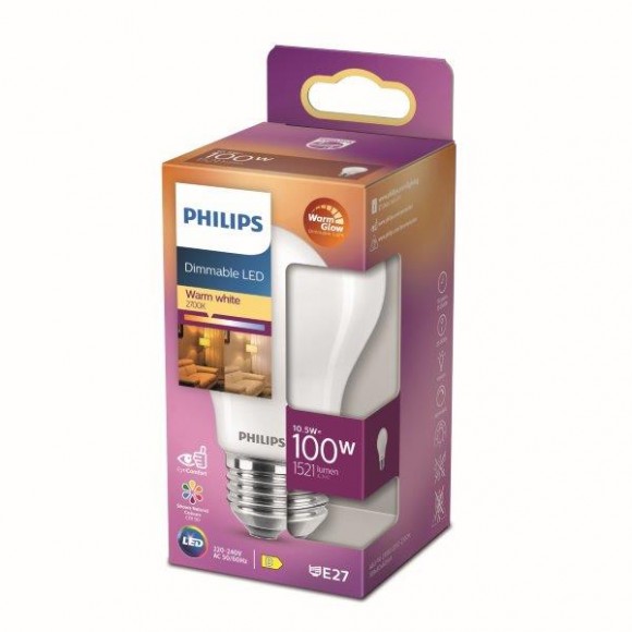 Philips 8719514324114 LED žiarovka 10,5W / 100W | E27 | 1521lm | 2200-2700K | A60 - stmievateľné, WarmGlow