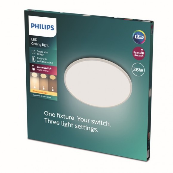 Philips 8719514327146 LED stropné svietidlo Super Slim 1x36W | 3200lm | 2700K - EyeComfort, biela