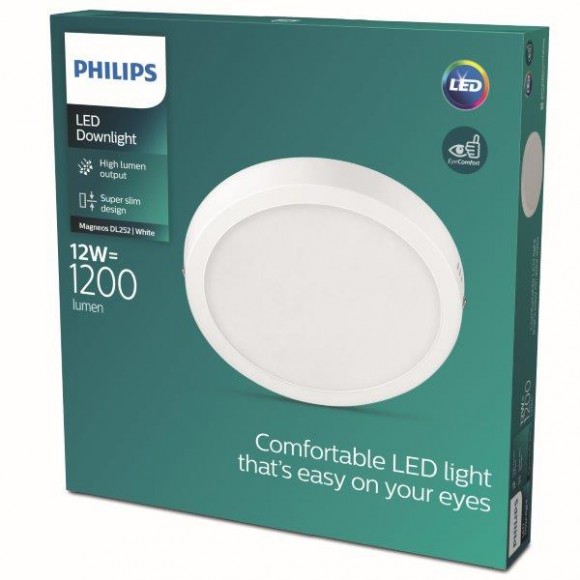 Philips 8719514328679 LED stropné svietidlo Magneos Slim 1x12W | 1200lm | 2700K - EyeComfort, biela