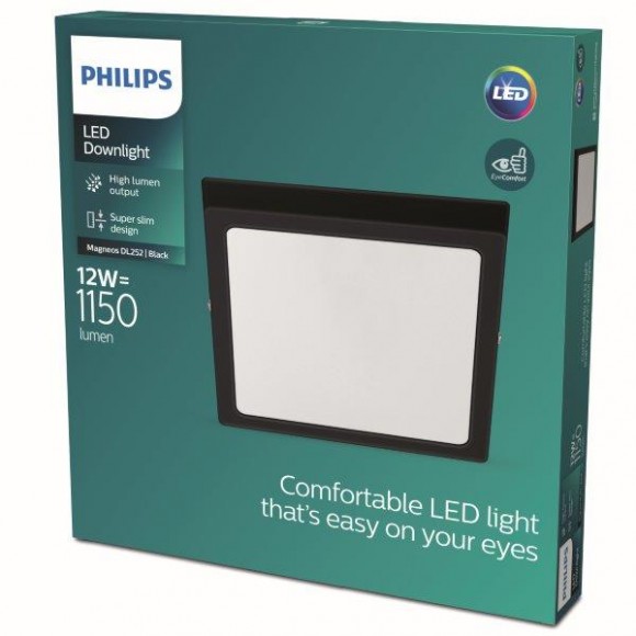 Philips 8719514328730 LED stropné svietidlo Magneos Slim 1x12W | 1150lm | 2700K - EyeComfort, čierna