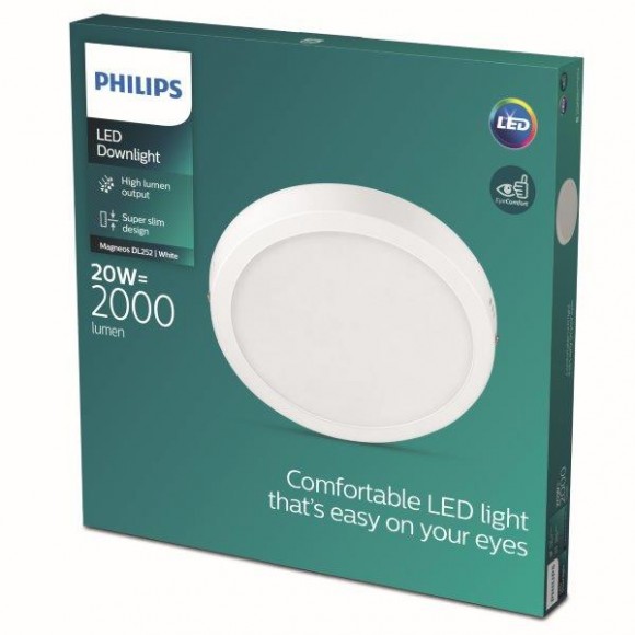 Philips 8719514328754 LED stropné svietidlo Magneos Slim 1x20W | 2000lm | 2700K - EyeComfort, biela