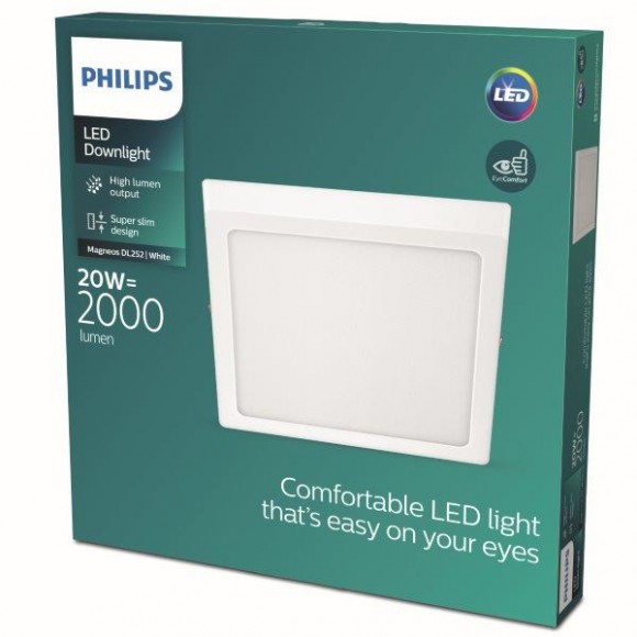 Philips 8719514328792 LED stropné svietidlo Magneos Slim 1x20W | 2000lm | 2700K - EyeComfort, biela