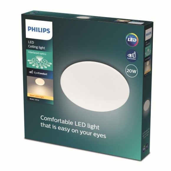 Philips 8719514335110 LED stropné svietidlo Moire CL200 1x20W | 2000lm | 2700K - biela