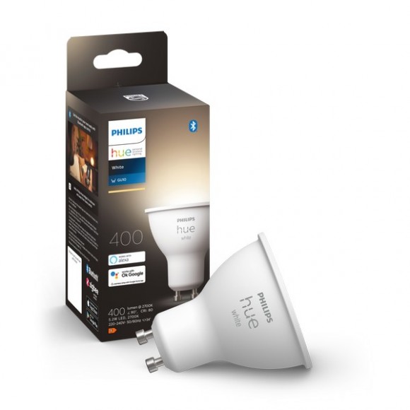 Philips Hue 8719514340060 LED žiarovka 1x5,2W | GU10 | 400lm | 2700K - Bluetooth, White, biela