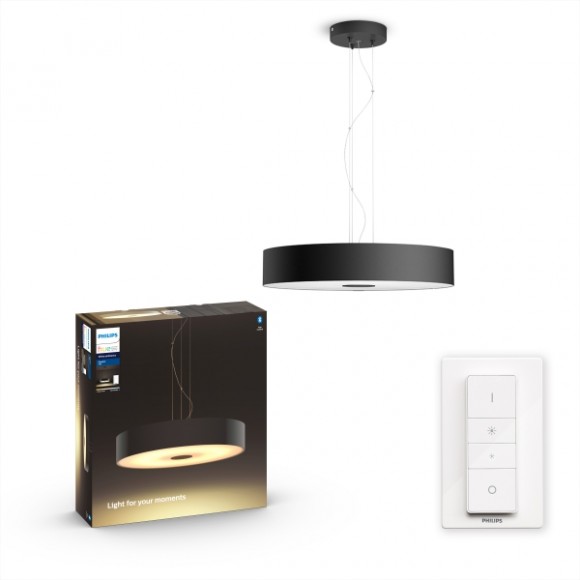 Philips Hue 8719514341296 LED závesné stropné svietidlo Fair 1x25W | 2900lm | 2200-6500K - Bluetooth, stmievateľné, diaľkové ovládanie, White Ambiance, čierna