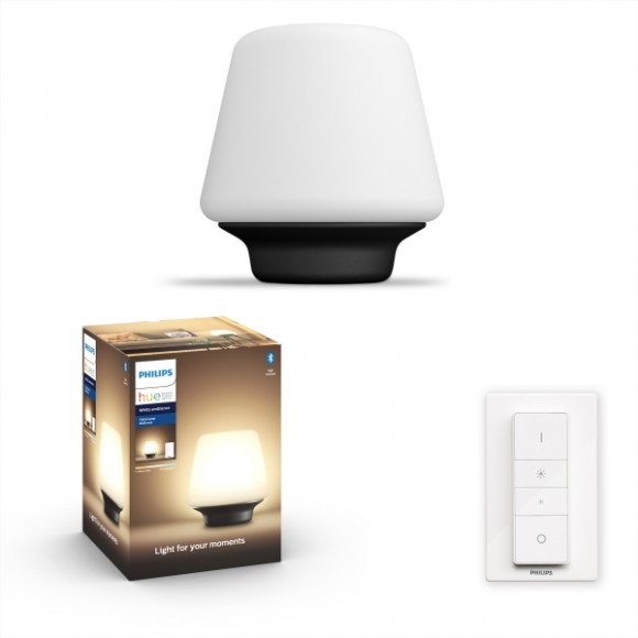 Philips Hue 8719514341418 stolné svietidlo Wellness 1x6w | E27 | 570-800lm | 2200-6500K - White Ambience, diaľkové ovládanie, stmievateľné, čierne