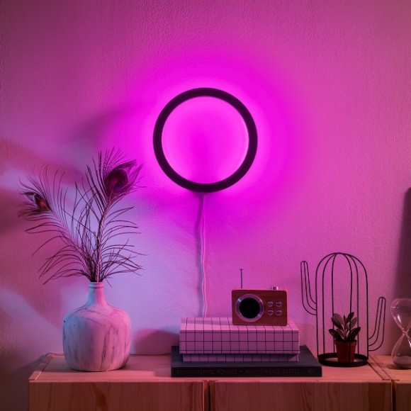 PHILIPS HUE 8719514343382 LED nástenné svietidlo Sana 1X20W | 1200-1400lm | 2000-6500K - White and Color Ambiance, stmievateľná, Bluetooth, čierna