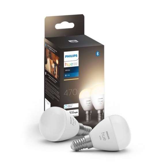 Philips Hue 8719514356771 LED žiarovky set 2x5,7W | E14 | 470lm | 2700K | P45 - sada 2ks, Bluetooth, White