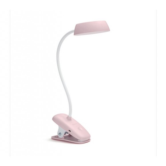 Philips 8719514396876 LED svietidlo s klipom Donutclip 1x3W | 175lm | 4000K- lupa, USB, ružová