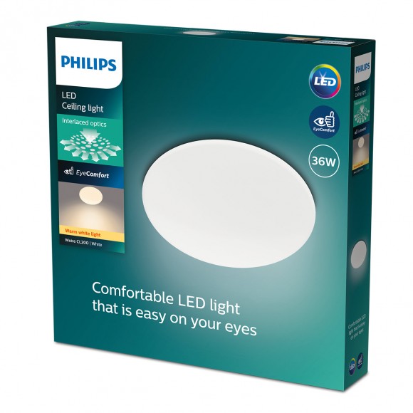 Philips 8719514431706 LED stropné svietidlo Moire 1x36W | 3600lm | 2700K- biela