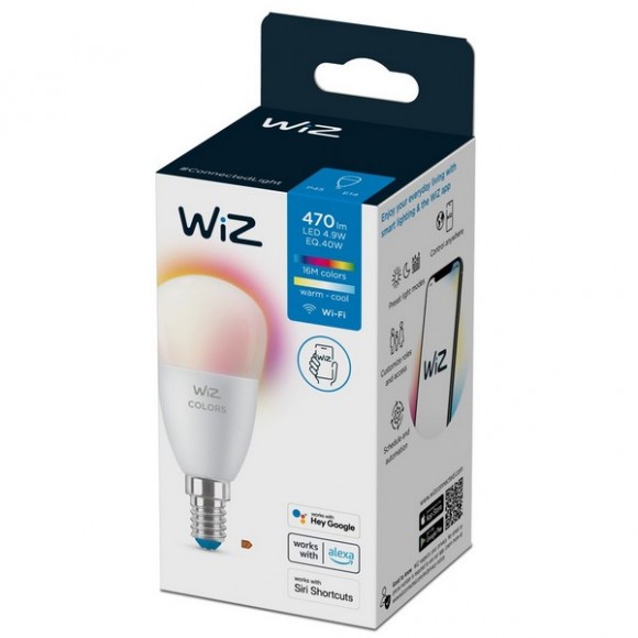 WiZ Colors 8719514554658 inteligentná žiarovka LED E14 | 4,9W | 470lm | 2200-6500K | RGB - stmievateľná