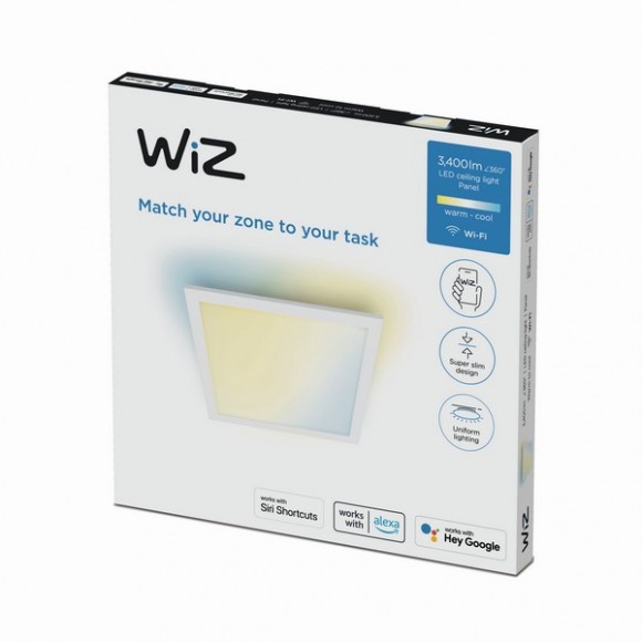 Wiz Tunable white 8719514554856 LED Ceiling SQ stropný panel 600x600mm 1x36W | 3400lm | 2700-6500K