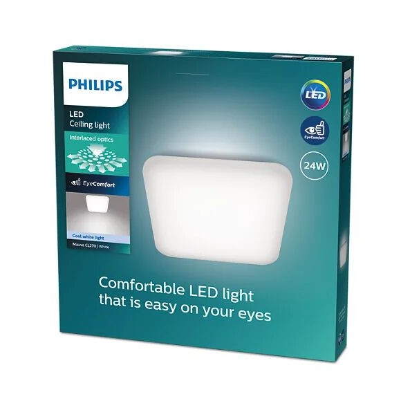 Philips 8720169195516 LED prisadené stropné svietidlo Mauwe | 24W integrovaný LED zdroj | 3000 lm | 4000K