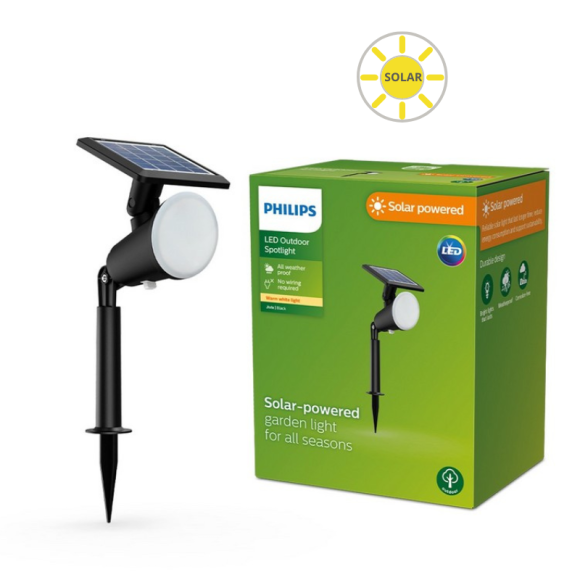 Philips 8720169269132 LED solárne vonkajšie zapichovacie svietidlo Jivix | 1,4W integrovaný LED zdroj | 150lm | 2700K