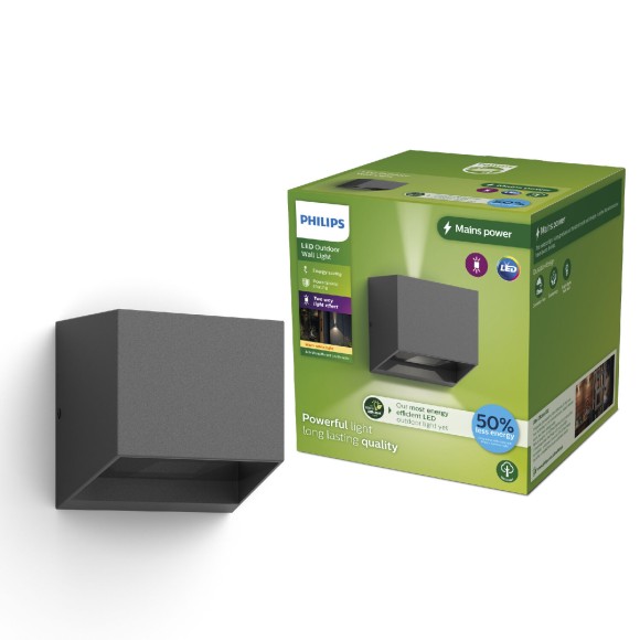 Philips 8720169351318 LED vonkajšie nástenné svietidlo Alix  | 4,3W integrovaný LED zdroj | 800lm | 2700K