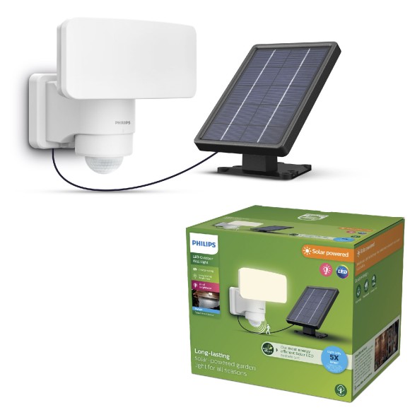 Philips 8720169362161 LED solárne reflektor Tylus  | 6W integrovaný LED zdroj | 50lm | 3000K