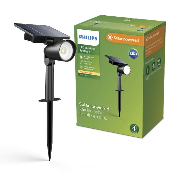 Philips 8720169362246 LED solárne reflektor Ashlyn  | 1,4W integrovaný LED zdroj | 150lm
