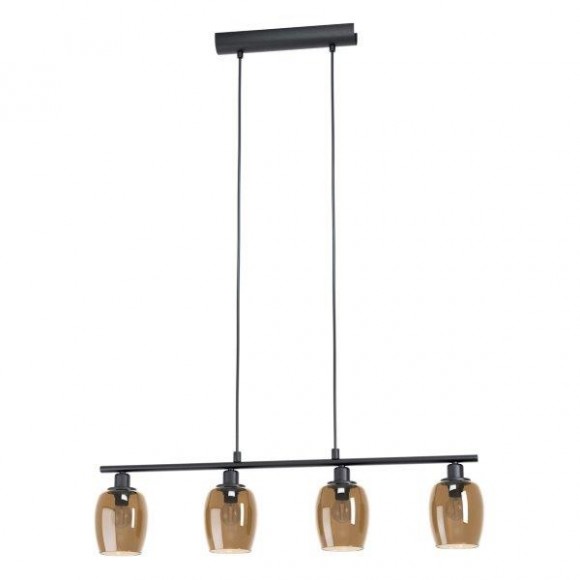 Eglo 98765 závesné stropné svietidlo Zabalea 4x40W | E14 - bronzová, čierna