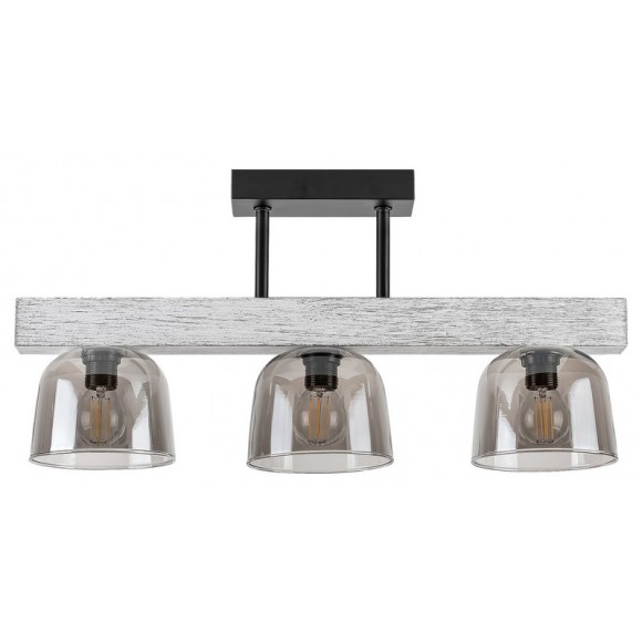 Rabalux 3119 závesné stropné svietidlo Cardamom 3x40W | E14 - dymová, strieborný dub