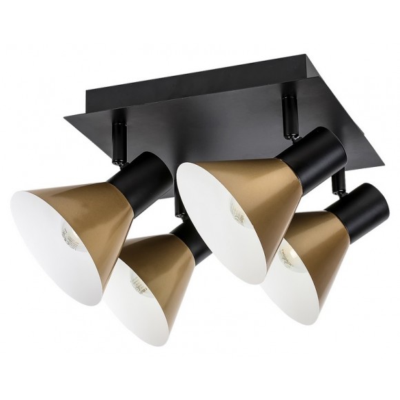 Rabalux 3159 prisadené stropné svietidlo Alvaro 4x40W | E14 - čierna, zlatá