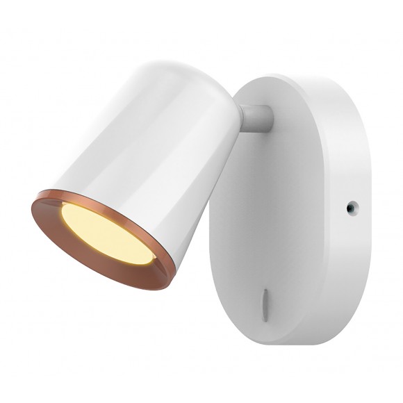 Rabalux 5045 LED nástenné svietidlo Solange 1x6W | 380lm | 3000K | IP20 - vypínač na tele, biela so zlatými prvkami