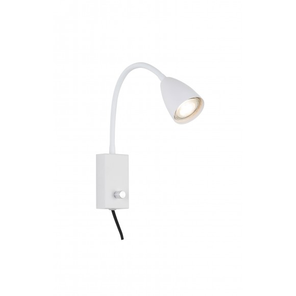 Rabalux 6720 nástenná lampa Mika 1x25W | GU10 | IP20 - biela, vypínač na tele