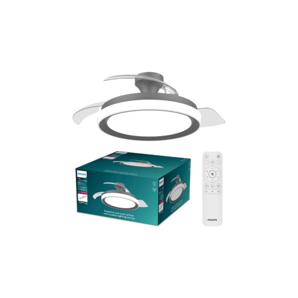 Philips 8721103096043 LED ventilátor s osvetlením Bliss  | 35W integrovaný LED zdroj | 4500lm | 2700-6500K | stmievač | diaľkové ovládanie | čierna